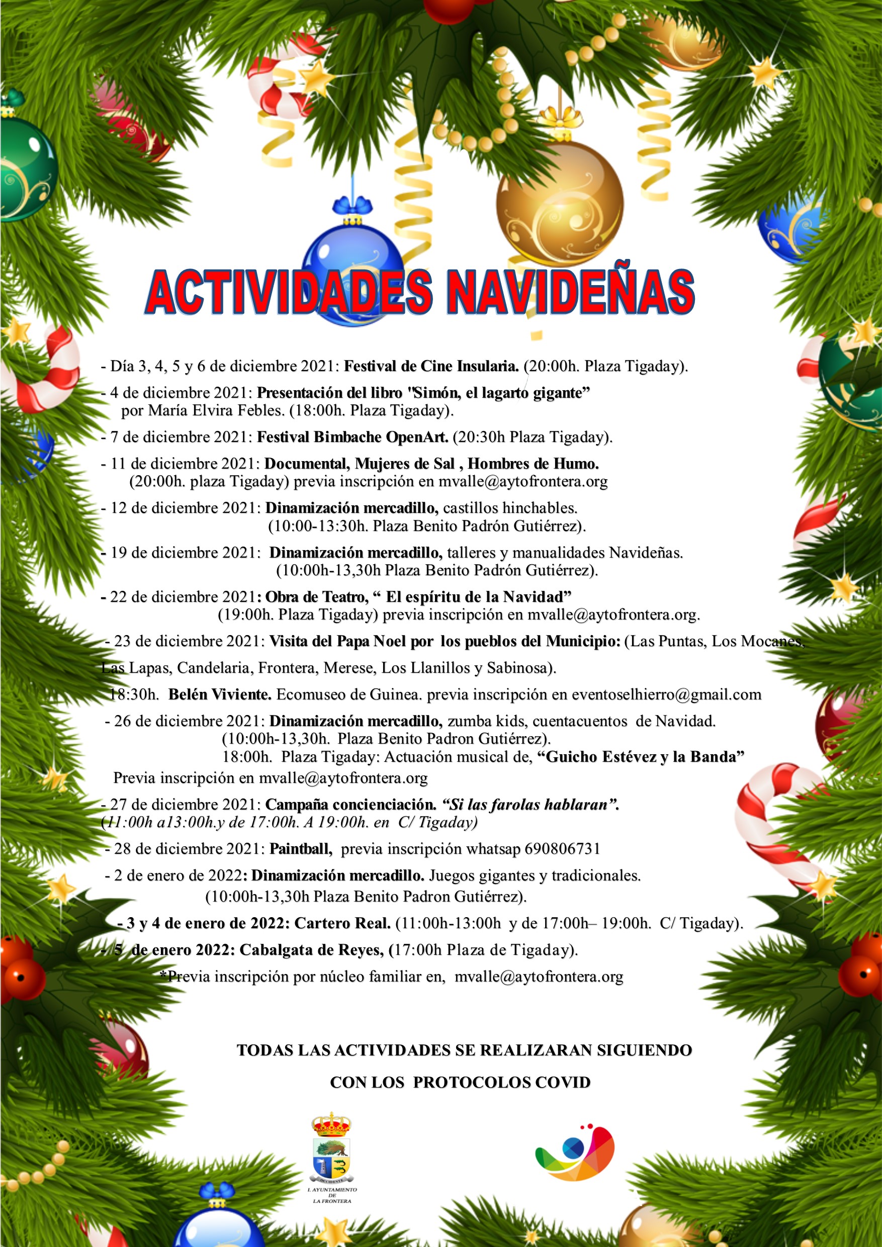 Distintas actividades dinamizarán el municipio de La Frontera durante el mes de diciembre